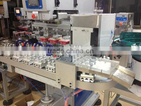 high rapid automatic bottle caps pad printing machine 3 color