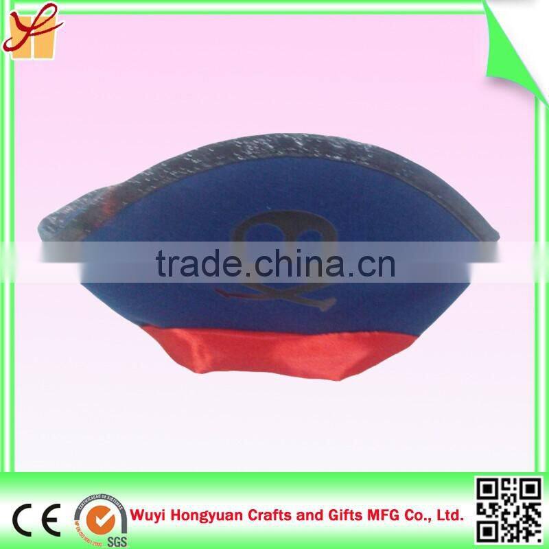 Fashion hot selling Halloween party pirate hat with braid for child