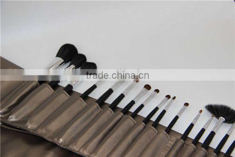 soft leather bag 18 pcs stock make up brush set - pony hair makeup tools