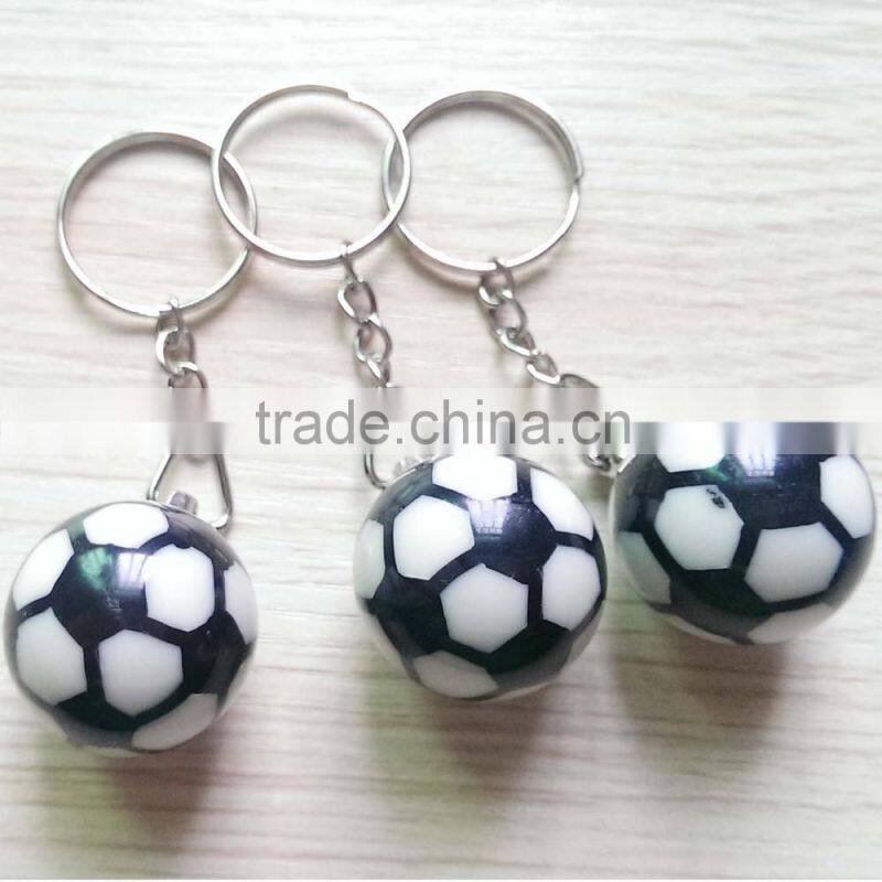 hard resin material football keychain /soccer ball key chain/ ball key ring