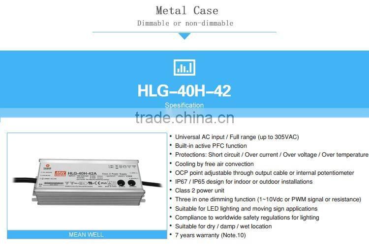 Mean Well 40W 42V LED driver Mean Well 40W LED driver 40W Dimmable LED driver