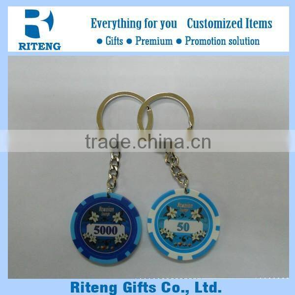 Hot Sale Plastic Chips Cheap Keychain For Promotion