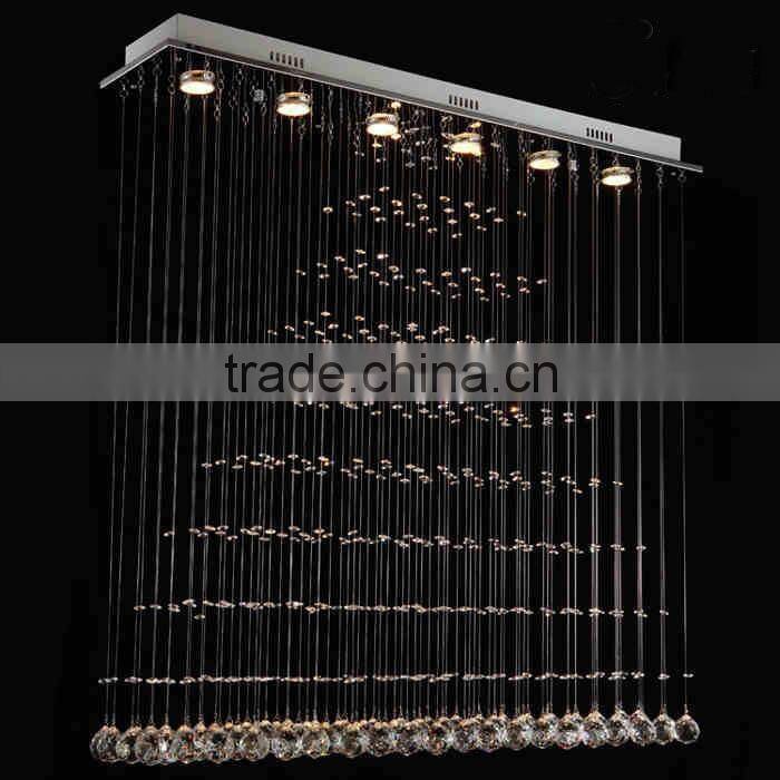 Staircase Crystal Drop LED Pendant Ball Chandelier Light for High Ceiling