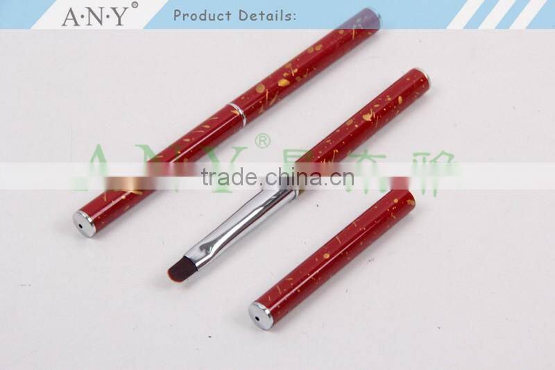 ANY 2016 New Fashion Mental Handle Oval Imported Nylon Hair Nail Art Gel Brush Pure Color Hot Sale