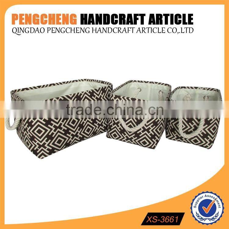 High quality red color storage basket cotton handle