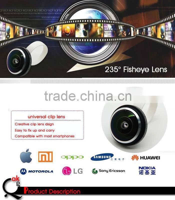 universal circular clamp 235 degree super fisheye lens wide camera lens for iPhone 6S 5S 6 plus samsung galaxy s6 s5 htc one m8