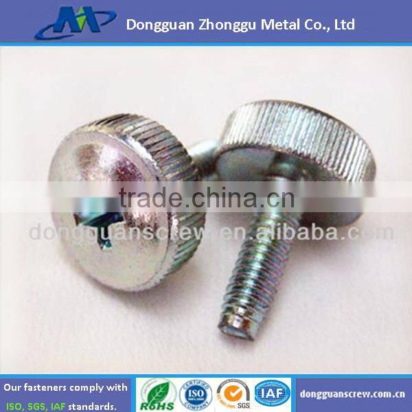 m4 Stainless Steel Slot Drive Knurled Thumb Screw, Straight Knurling Captive screws