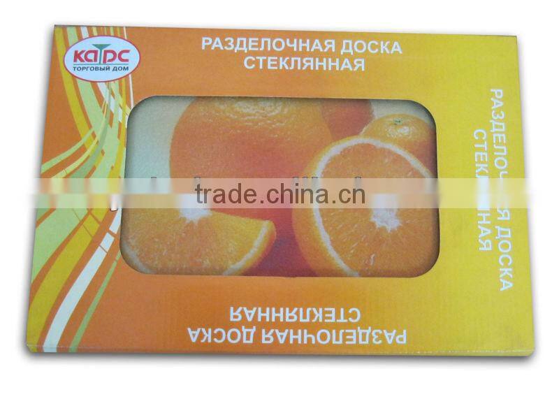 fruit pattern tempered glass cutting boards/chopping boards
