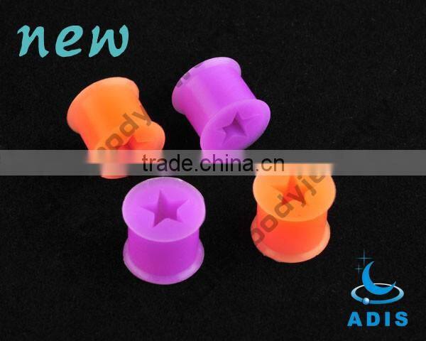 Beautiful Heart-shape Hollow Earring Red Silicon Tunnels