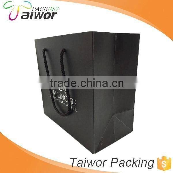 Black Color Silver Foil Stamping Carved Luxury Paper Shopping Bag