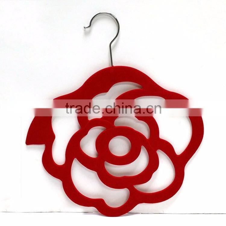 Rose flower shape velvet Flocked scarf cc