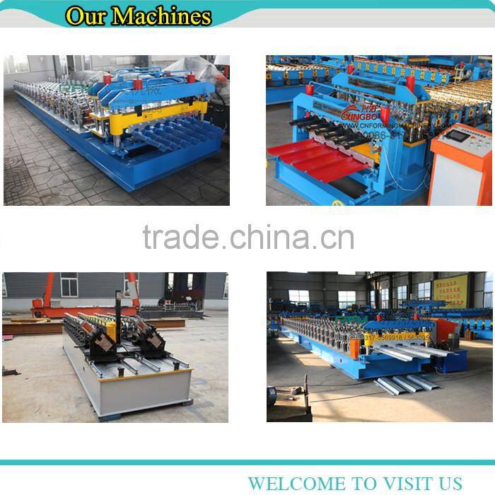 Corrugated metal roof panel forming machine on slae