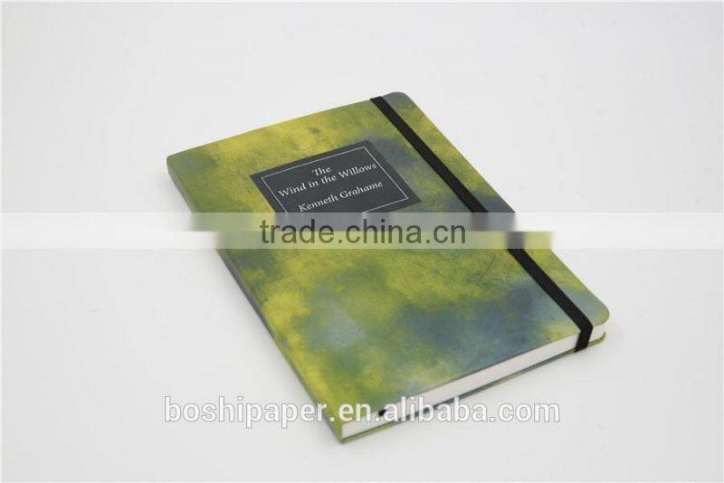 2015 high quality Printed PU softcover Elastic Band Journal notebook planner