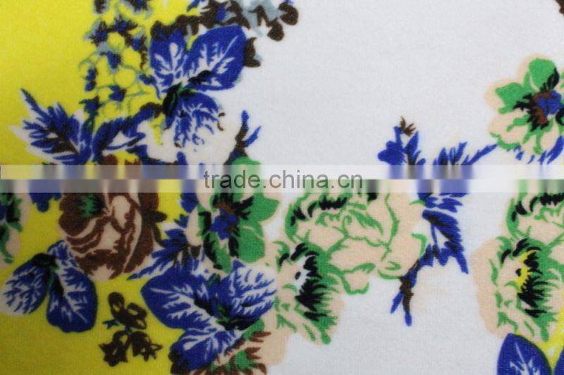 spandex polyester printed velvet fabric
