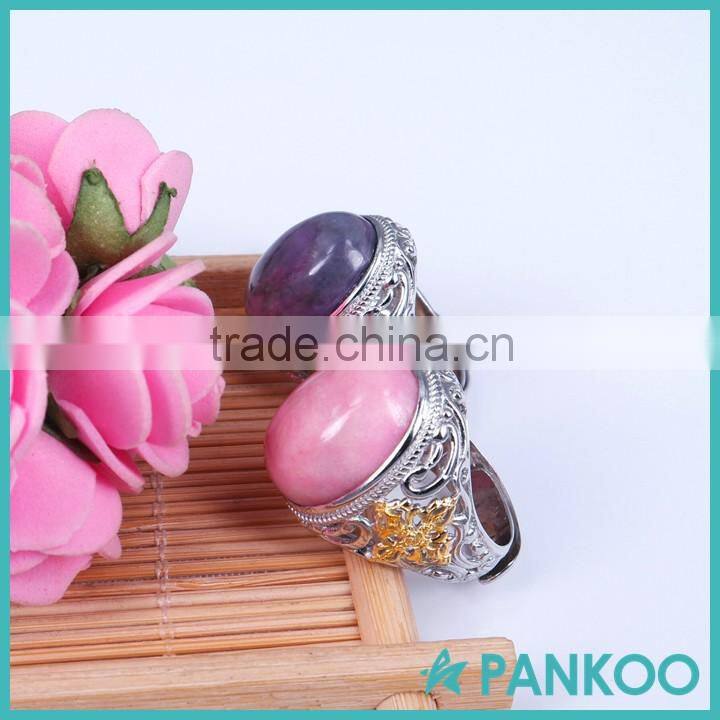 Facory direct sale 15*20mm 925 sterling silver natural stone ring jewelry