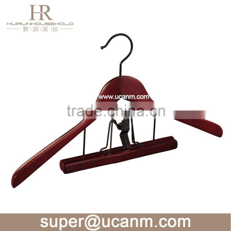 HRW-930KKM dark brown wooden skirt hanger,suit hanger,pant hanger