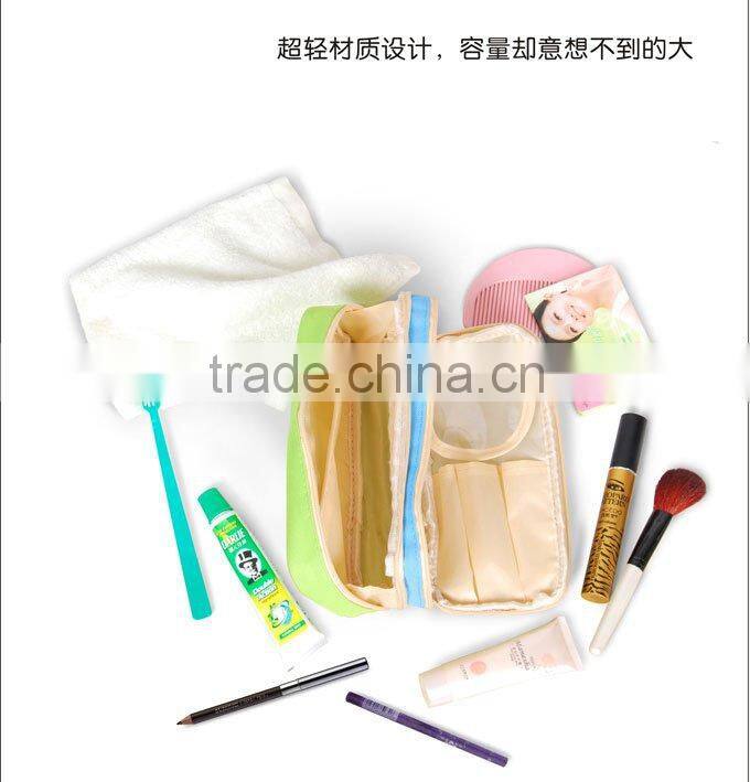 Multi-function travel bag,canvas two colors wash bag,21*7*10cm OPP cosmetic bag