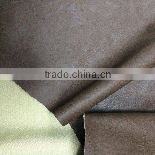Soft hand-feeling PU faux leather fabric for clothing usage with rayon backing