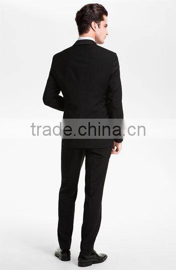 2014 Top Quality 100% wool black wedding men suit