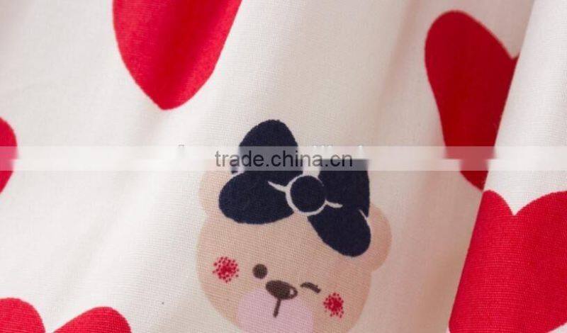 2016 new style children girls dress love heart printed dress wholesale OEM ODM