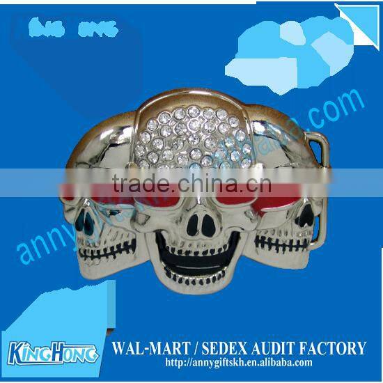 Novelty crystal skull belt buckle