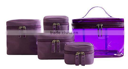 clear plastic Makeup Train Case Mini Packing Cubes