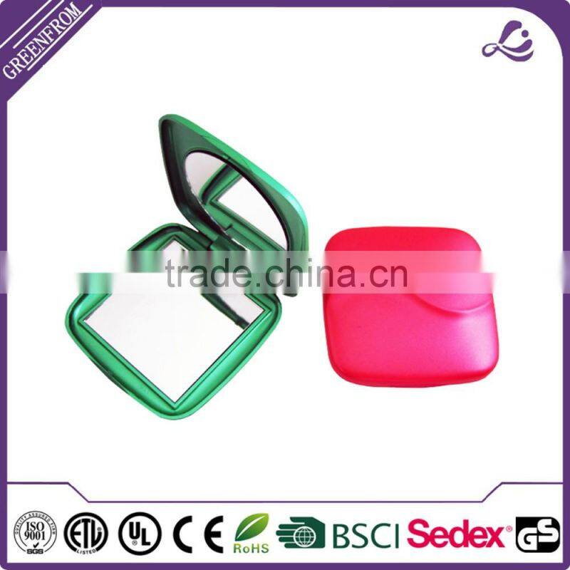 Brand new plastic lady mirror double sided foldable compact mirror