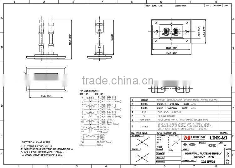 LINK-MI LM-EW02 Dual Port Home Theater HDMI Keystone Wall Plate Best Buy