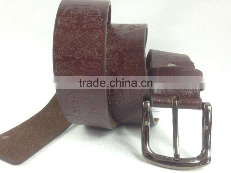 unsex high quality embossed pattern fashion belt for garment jeans
