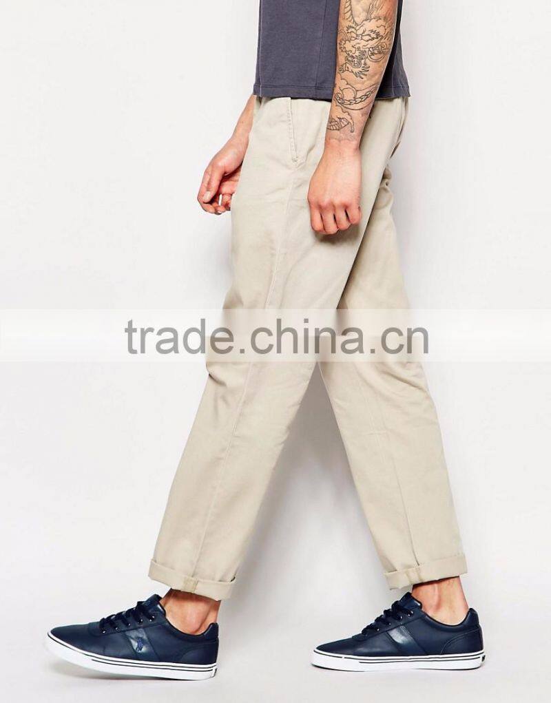 Daijun oem high quality cheap in plain custom beige canvas high quality fashion baggy pants