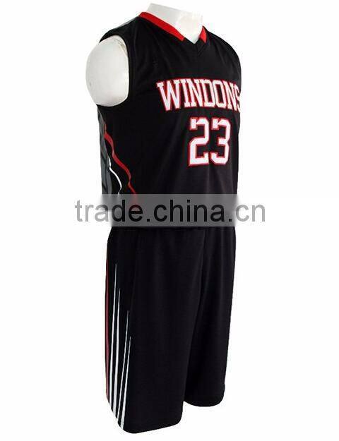 Daijun OEM latest men black polyester custom basketball uniforms china