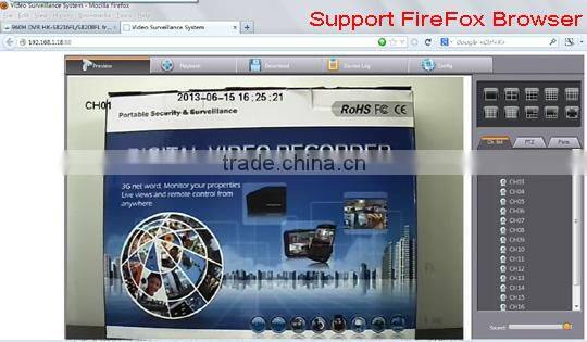 960H 8/16 ch HD H.264 3G network DVR with Loop out embedded hd sdi dvr: HK-S8608F