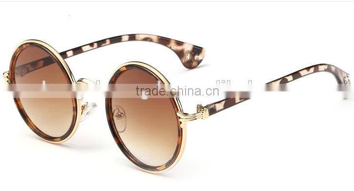 New arrival Colorful lens UV400 round frame metal sunglass