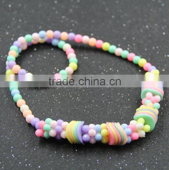 Fashion DIY Jewelry Handmade Multicolor Mixed Design Acrylic Children Baby Kids Beads Strand Necklaces