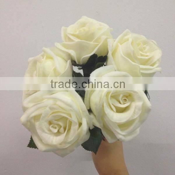 wholesale pure white rose flower artificial diamond rose head for sale
