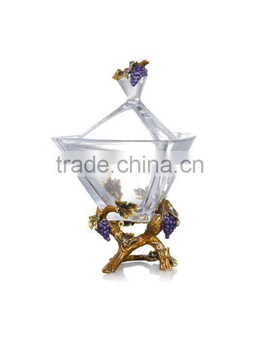 RORO Golden Harvest pewter home decoration crystal fruit holder