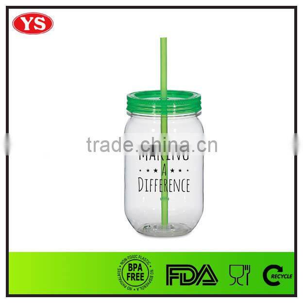 Promotional 540 ml acrylic single wall mason jars