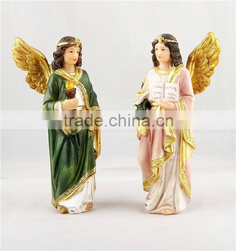 Promotional handmad religious angle figurine statue