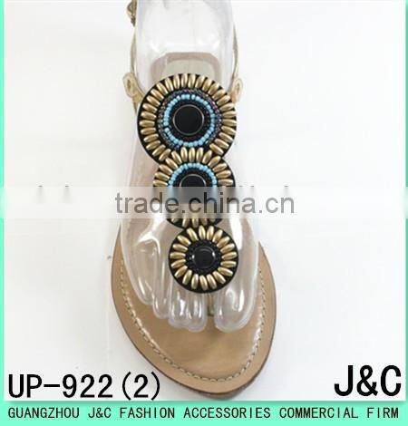 The newes Black beaded summer sandal shoes upper