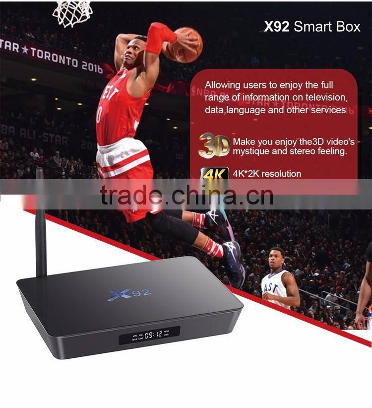 X92 octa-core T820MP3 GPU 5ghz wifi bt4.0 hdmi2.0 tv box