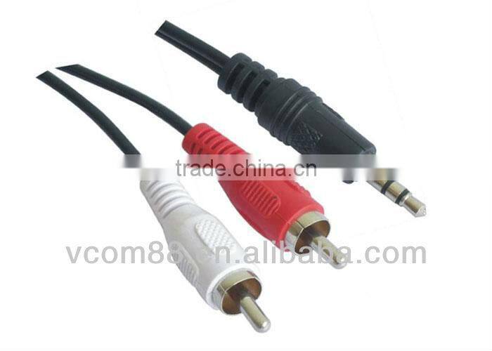 VCOM brand 3.5 STM/2RCA M Audio Vedio cable