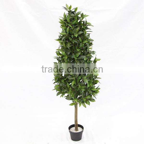 artificial decorative pyramid bay tree for wholesale wooden trunk