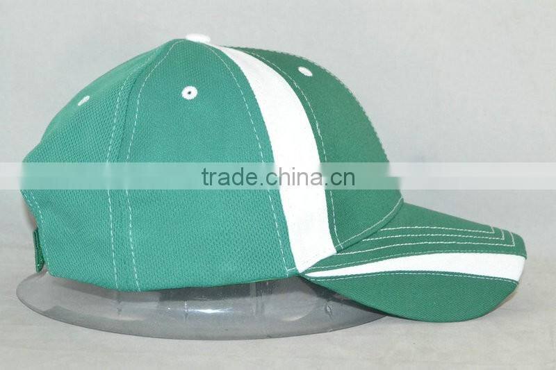 Half dry fit half cotton cap popular model design green&white cap