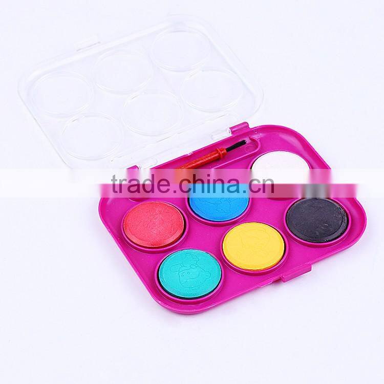 Cheap Price Wholesale 24mm*0.5mm 6Color Solid Watercolor Cake, School Stationery Watercolor Painting