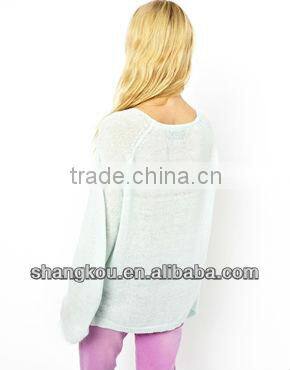 2013 high fashion design women Ying Yang Penny Lane Sweater round neck sweater knitted detail oversize fit shkz89
