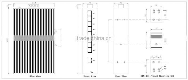 9 ports full gigabit unmanaged industrial network switch i509A