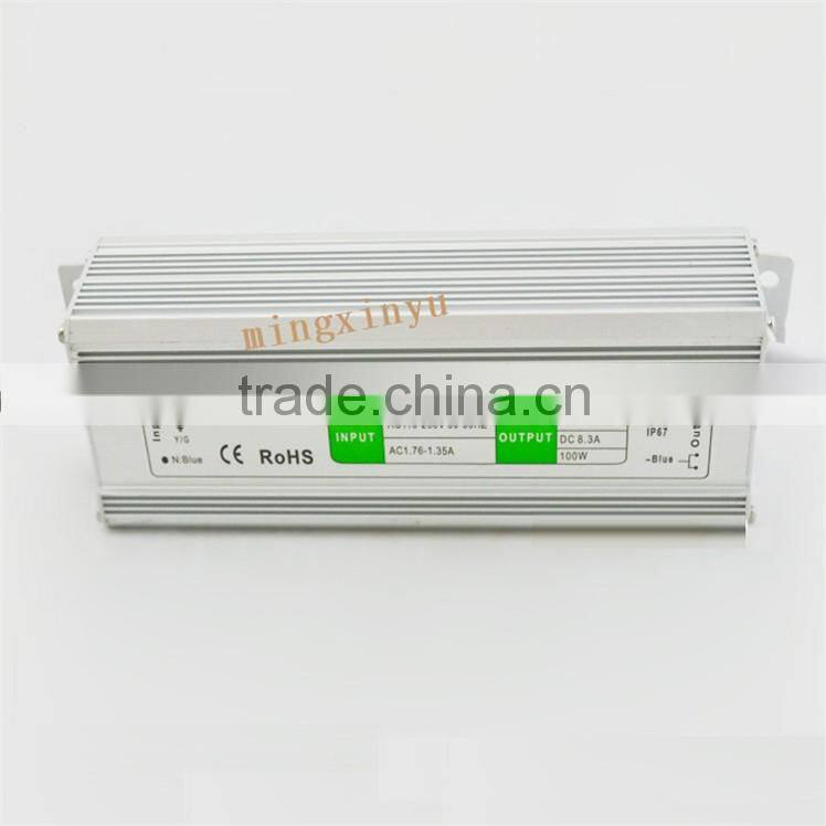 100w waterproof led driver 12v /24v led light power supply for outside