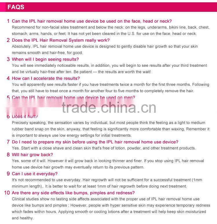 Home use IPL epilator device/ipl acne clean Professional 2016 Bikini Permanent Removal System IPL Laser Hair Removal device For