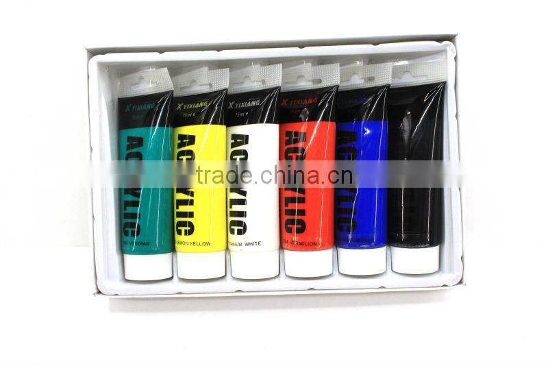 75ml acrylic paint for canvas 6pcs/box