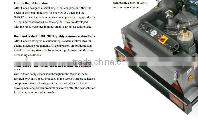 Atlas Portable Mobile Air Compressors - XAS37 47 57 67 77 XAS97 - Atlas Copco Spare Parts - Price Atlas Copco Air Compressors